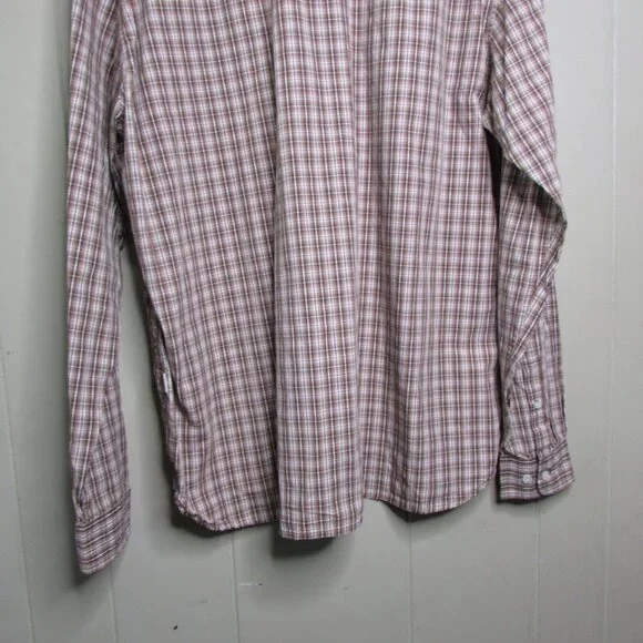 Magellan Sportswear Button Up Shirt XL Plaid Brown White - Picture 13 of 15